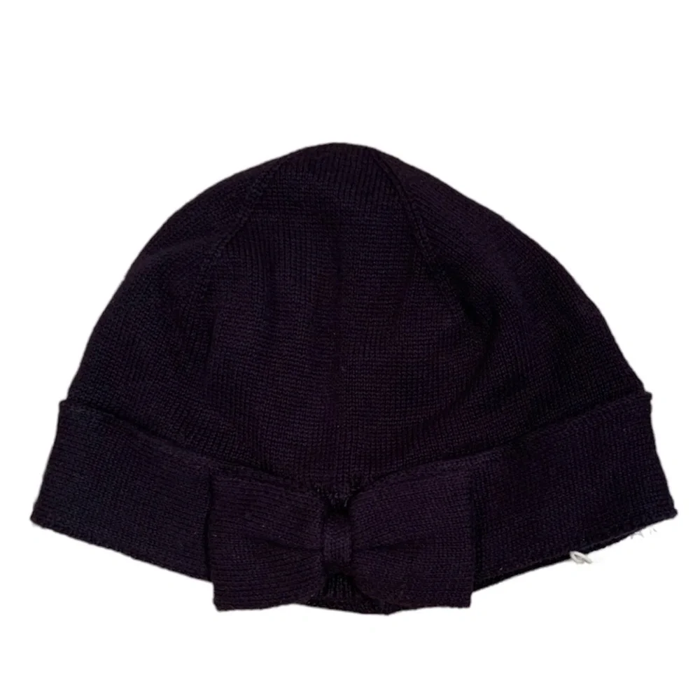 Janie and Jack Bow Front Knit Hat in Navy 2T to 3 NWT
